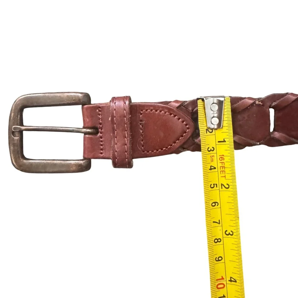 Vintage Leather Argentina Woven Belt Women's L 40-42‎ Reddish brown preloved EUC
